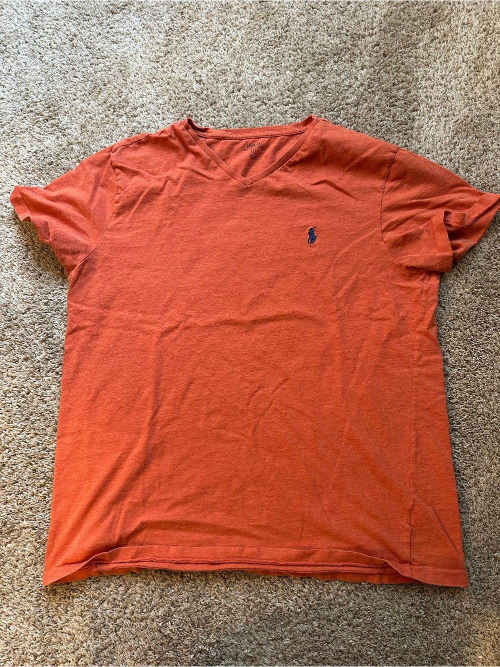 Ralph Lauren Salmon Crewneck Tee with Blue Logo
